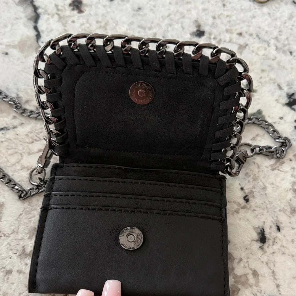 Upcycled Louis Vuitton Black and Silver Chain Wallet - Picture 3 of 4